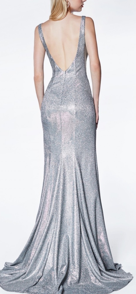 New metallic glitter formal evening gown open back - Picture 4 of 5
